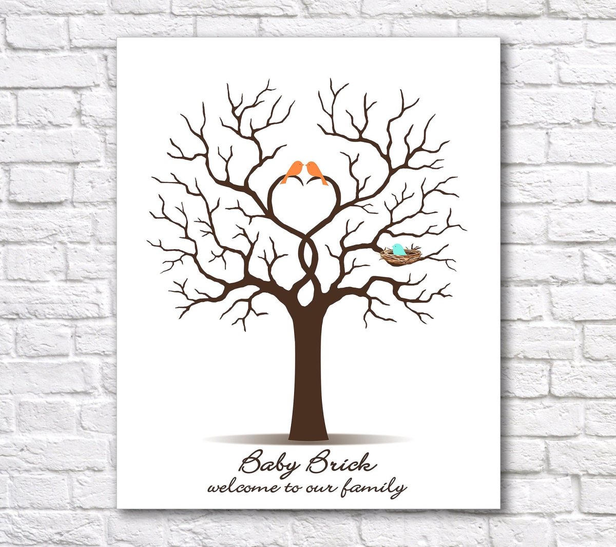 Свадебное дерево с отпечатками