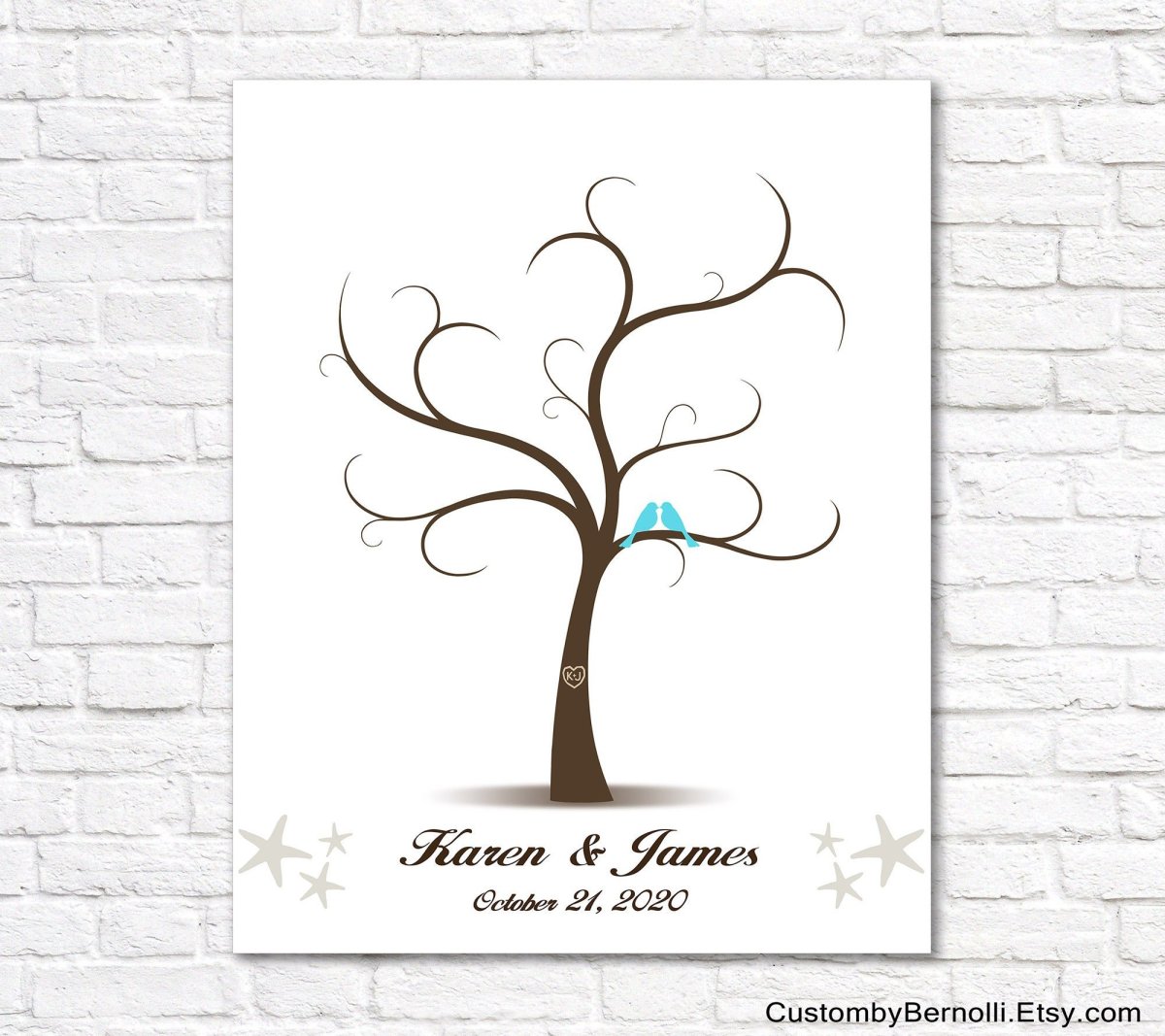 Свадебное дерево с отпечатками