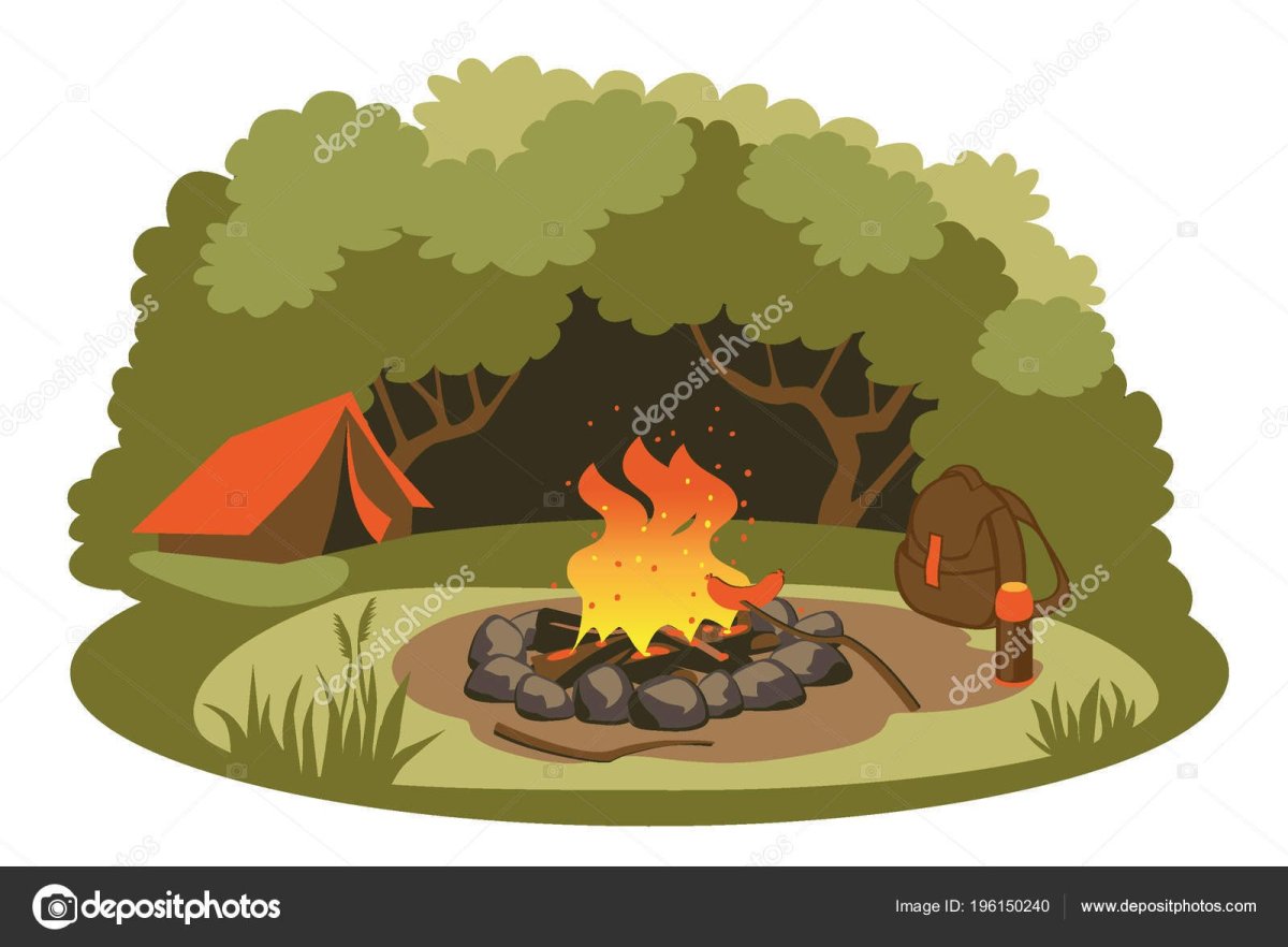 Костер в лесу