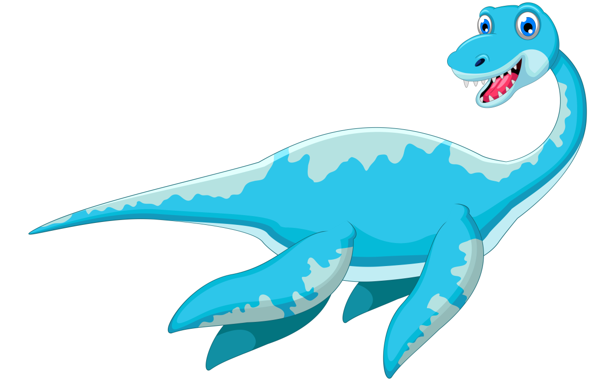 Динозаврики водные на прозрачном фоне