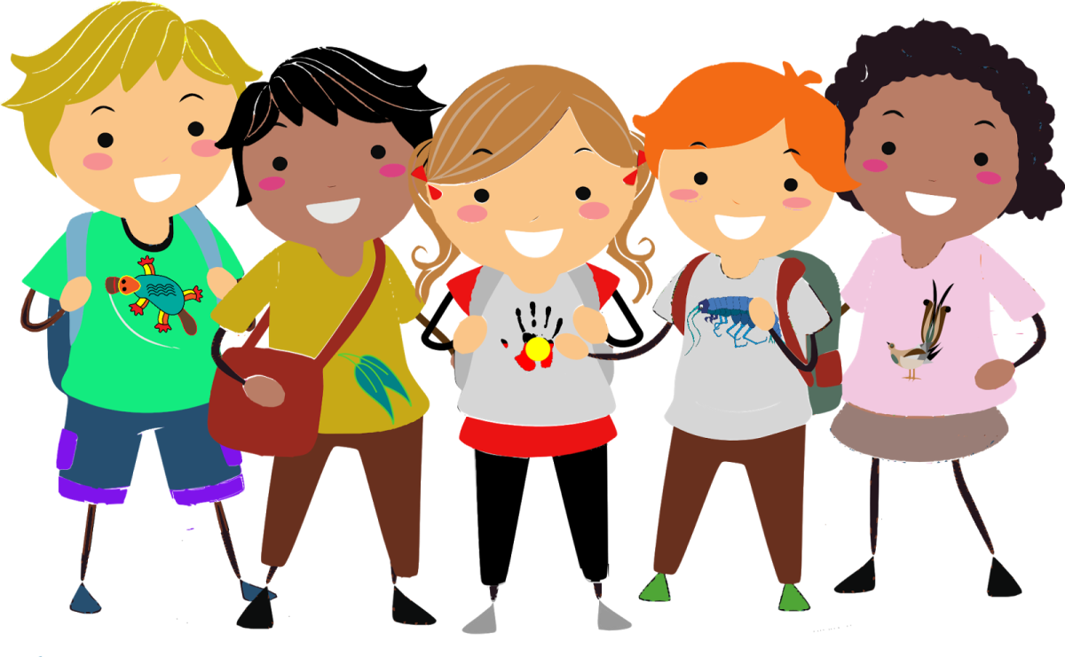 Группа детей на прозрачном фоне