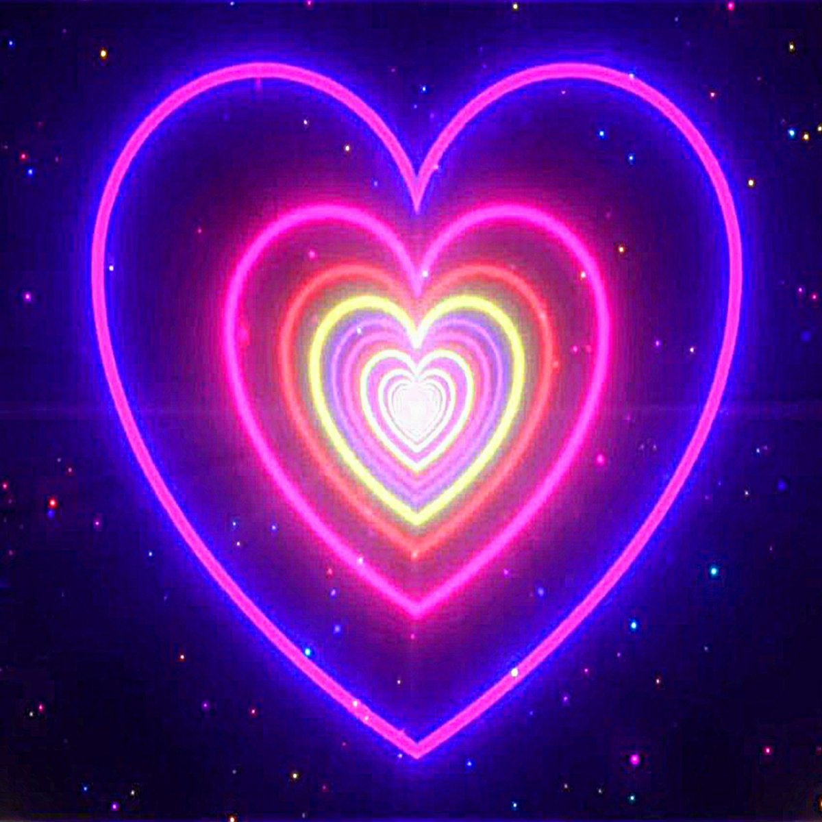 Радужное сердечки сцена