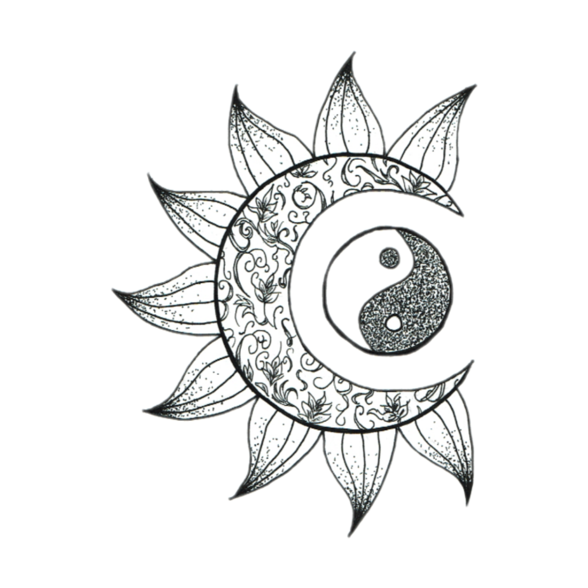 Красивый полумесяц эскиз