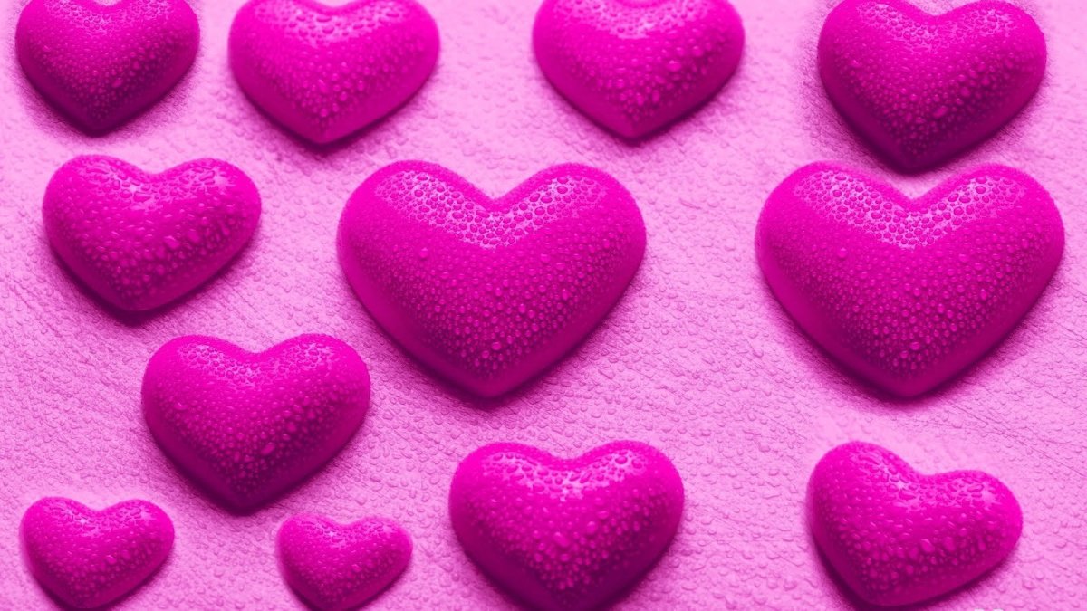 Розовые сердечки