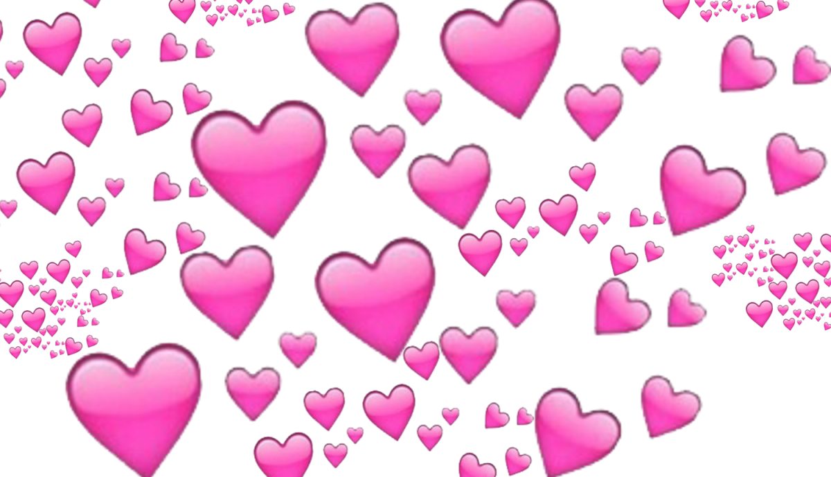 Много розовых сердечек