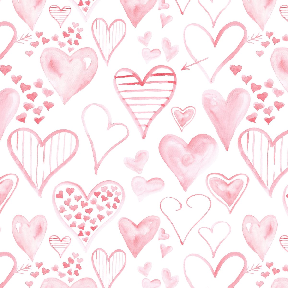 Много маленьких розовых сердечек