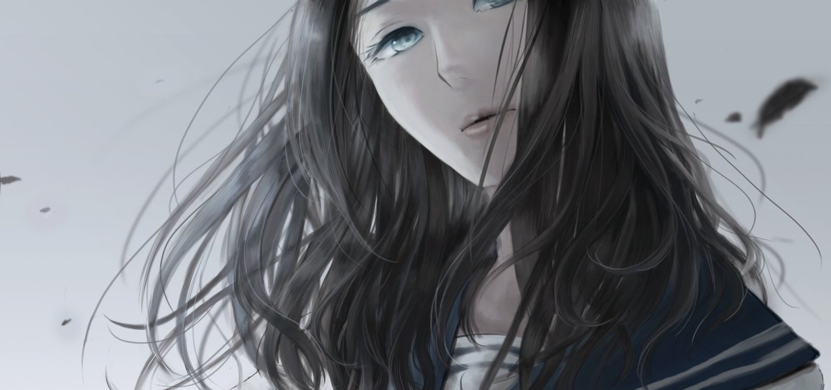 Брюнетка с серыми глазами аниме