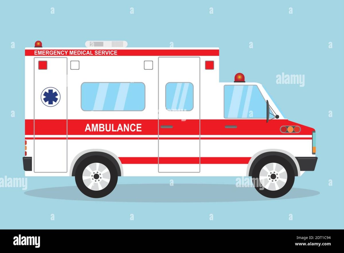 Машина скорой помощи на зеленом фоне