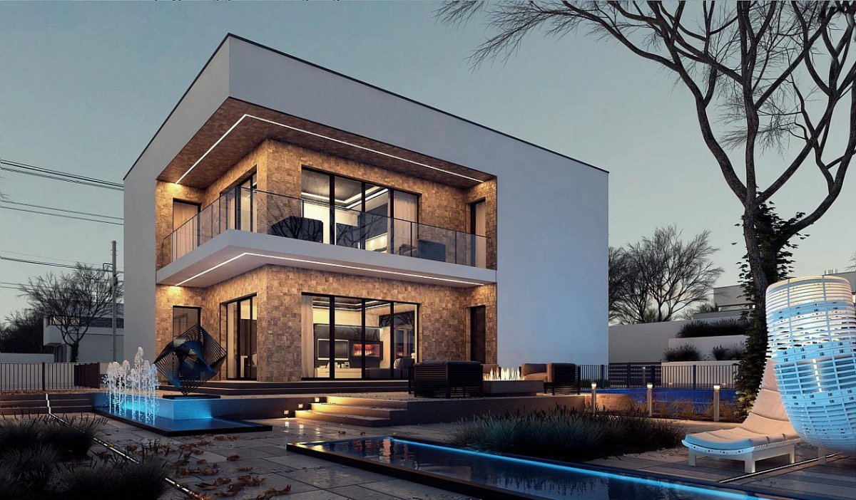 Дом с плоской крышей 160кв