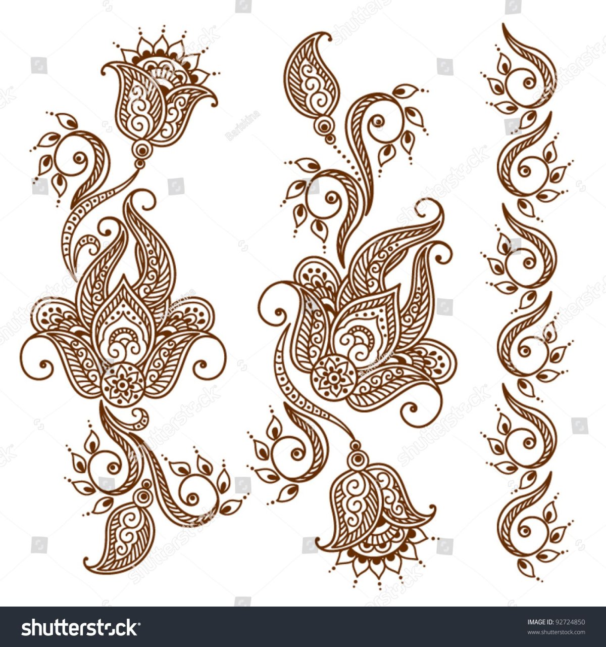 Пейсли восточные узоры мехенди