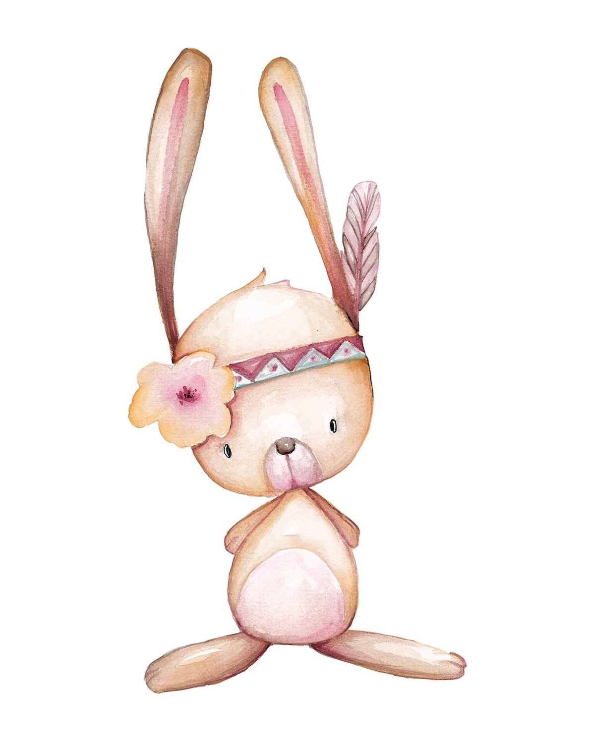 Акварельные зайчики семья