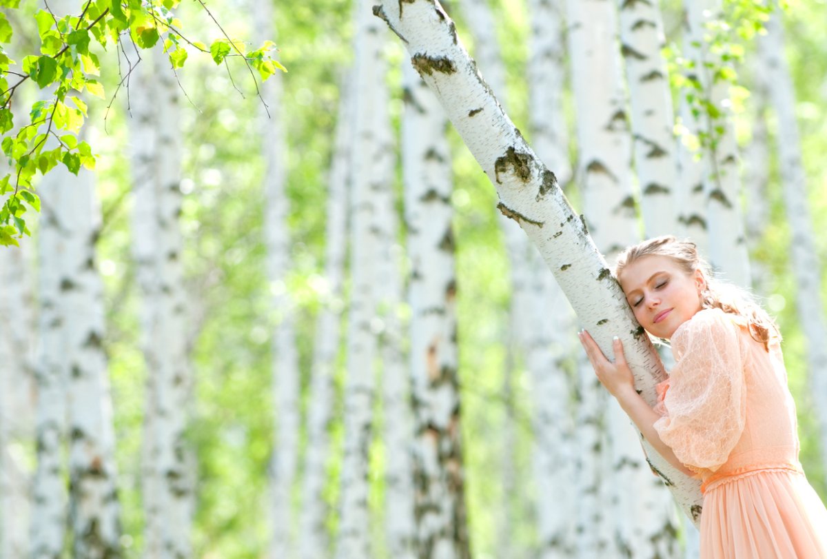 Девушка у березы