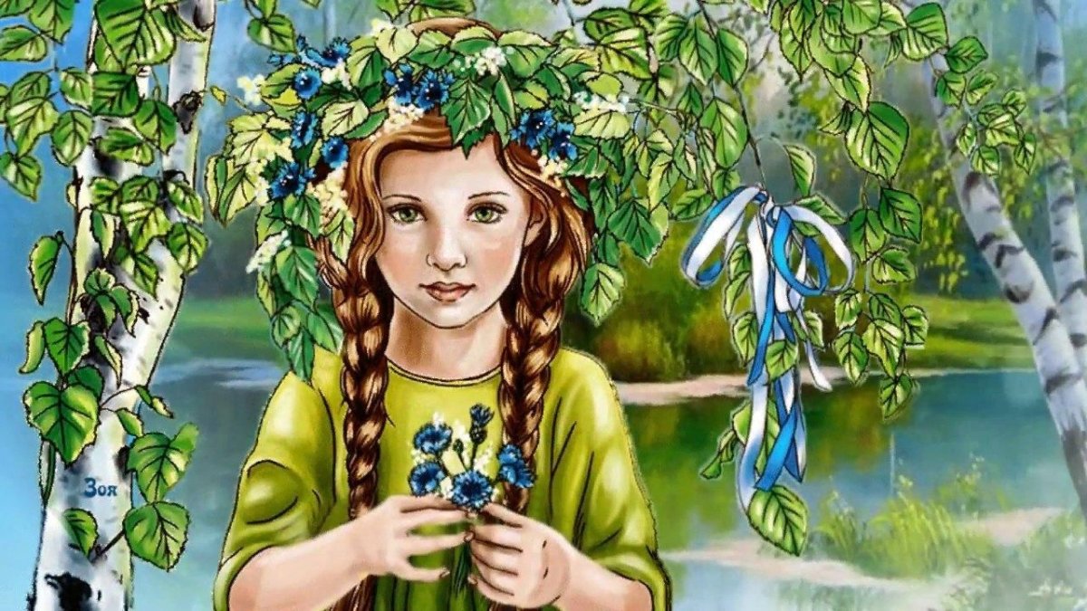 Русская девушка у Березки