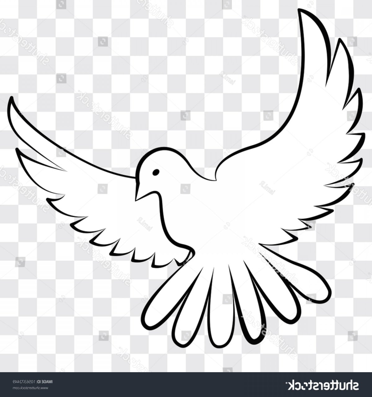 Голубь трафарет на прозрачном фоне