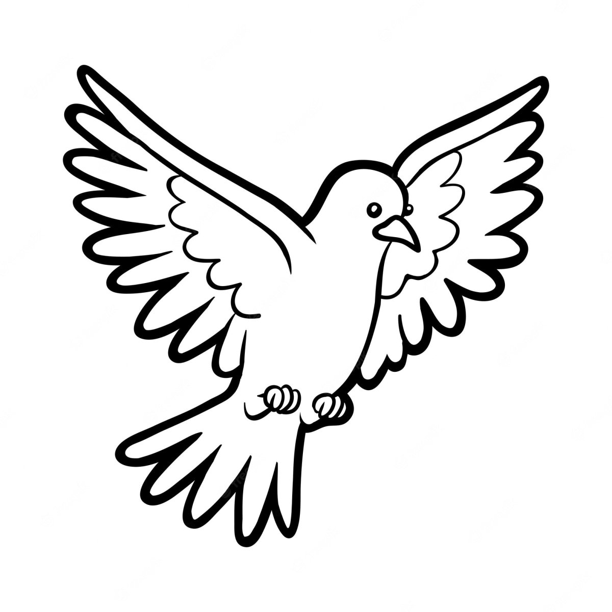 Ладонь эскиз для голубя раскраска для детей