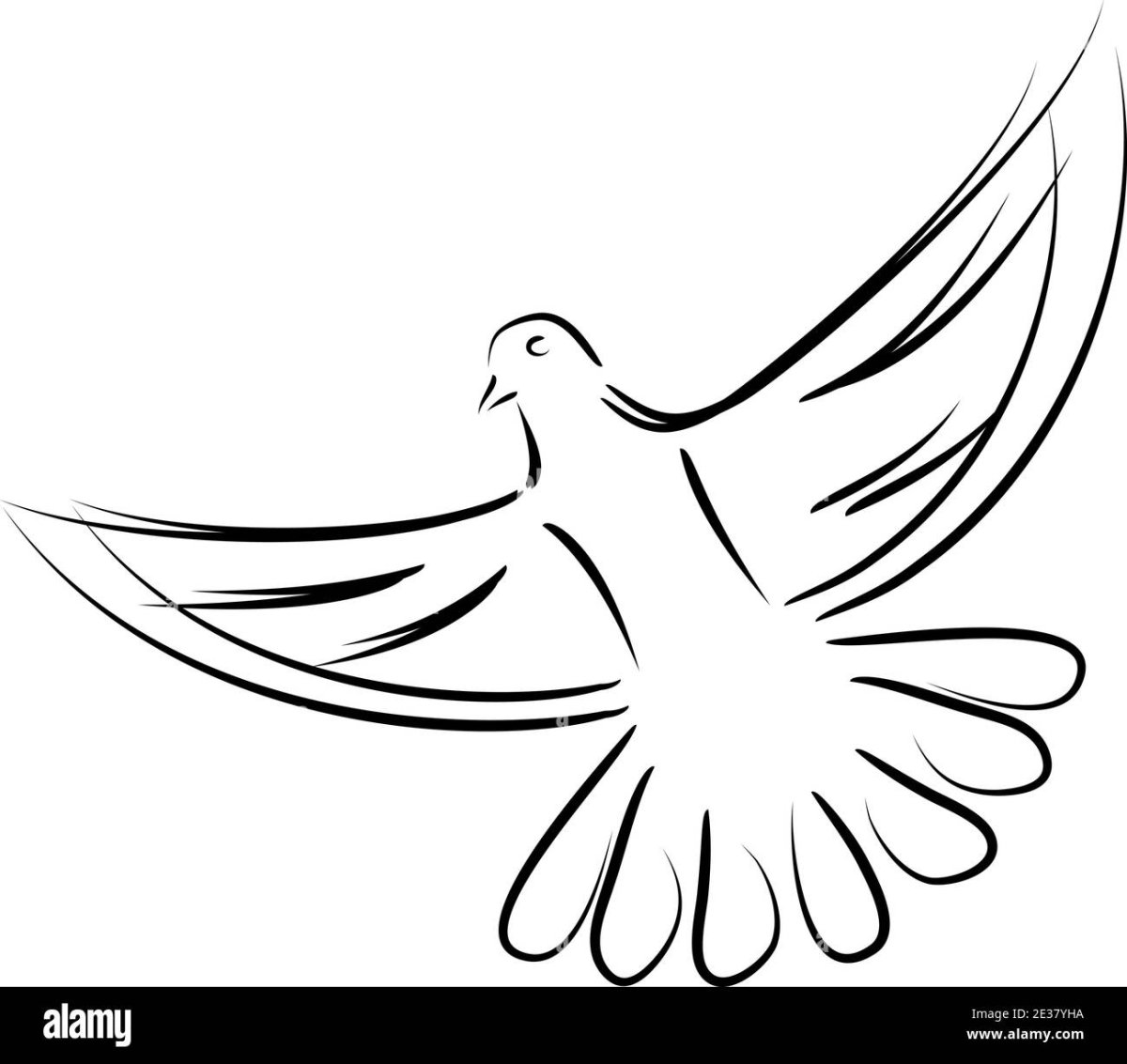 Голубь в полете трафарет