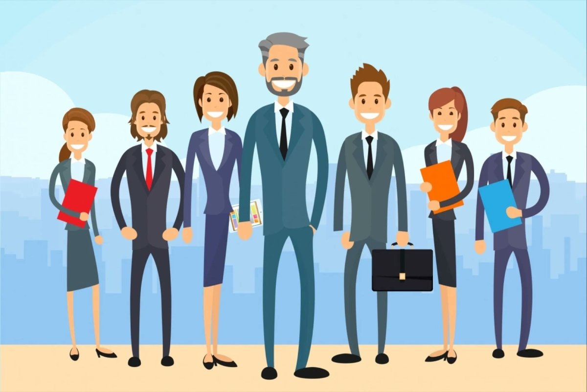 Начальник и сотрудники рисунок