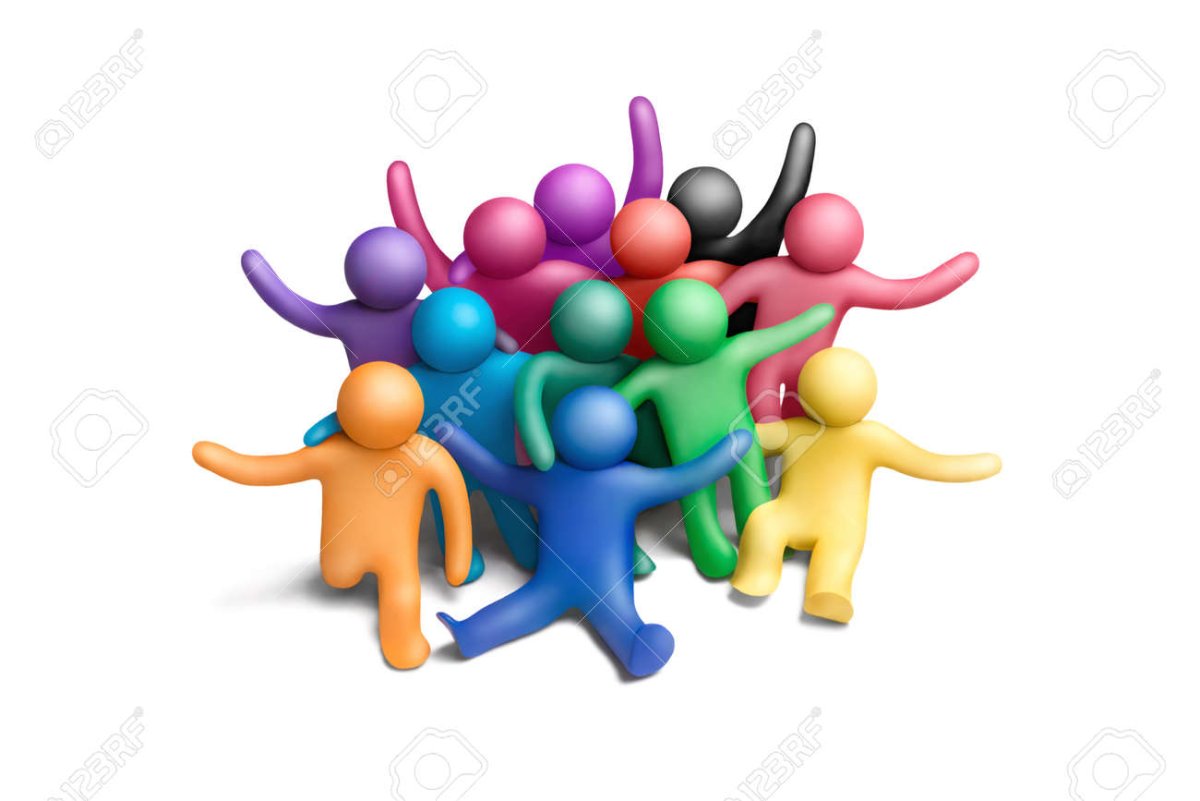 Цветные человечки на белом фоне