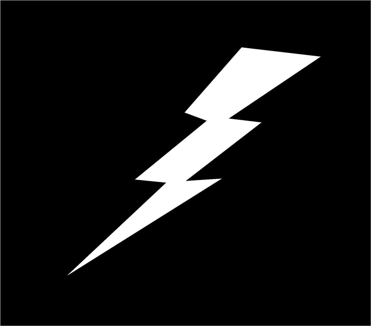 Значок молнии на черном фоне