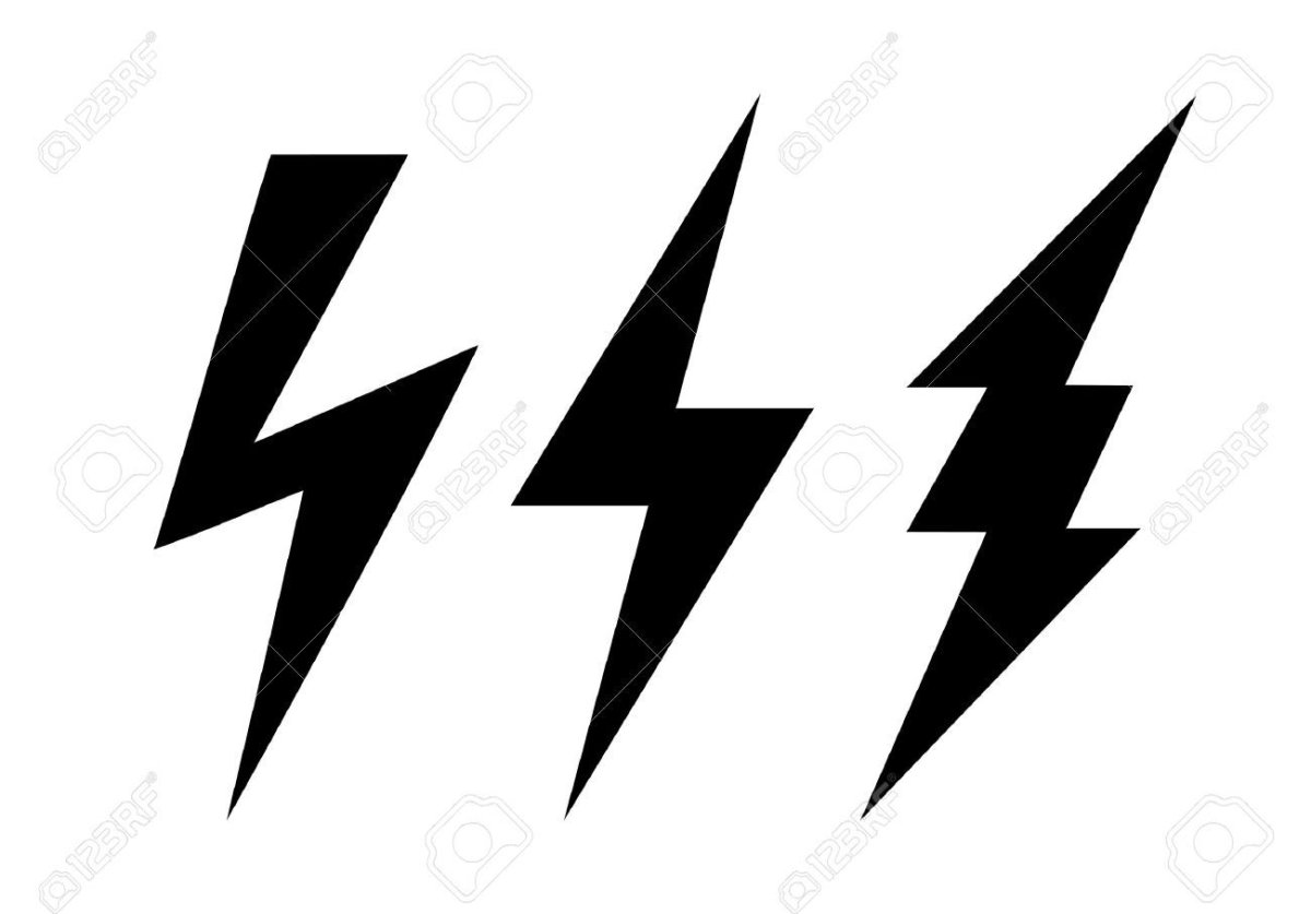 Знак молния векторный
