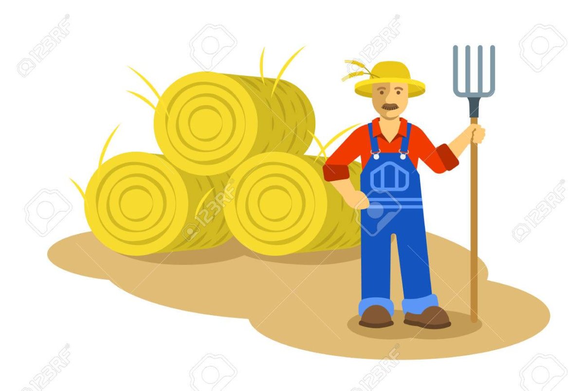 Агроном на белом фоне