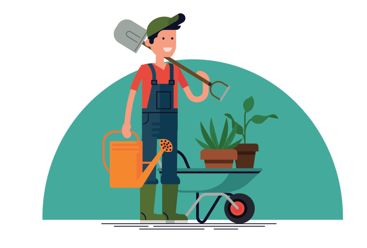 Садовник мультяшный