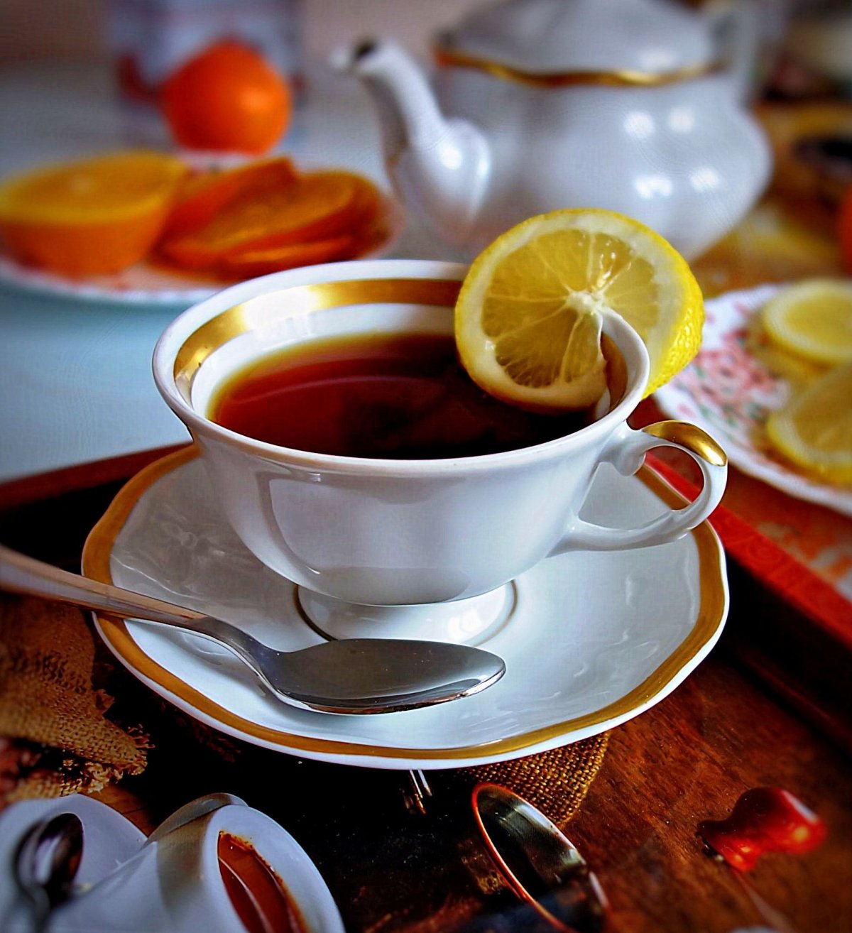 Чай с лимоном