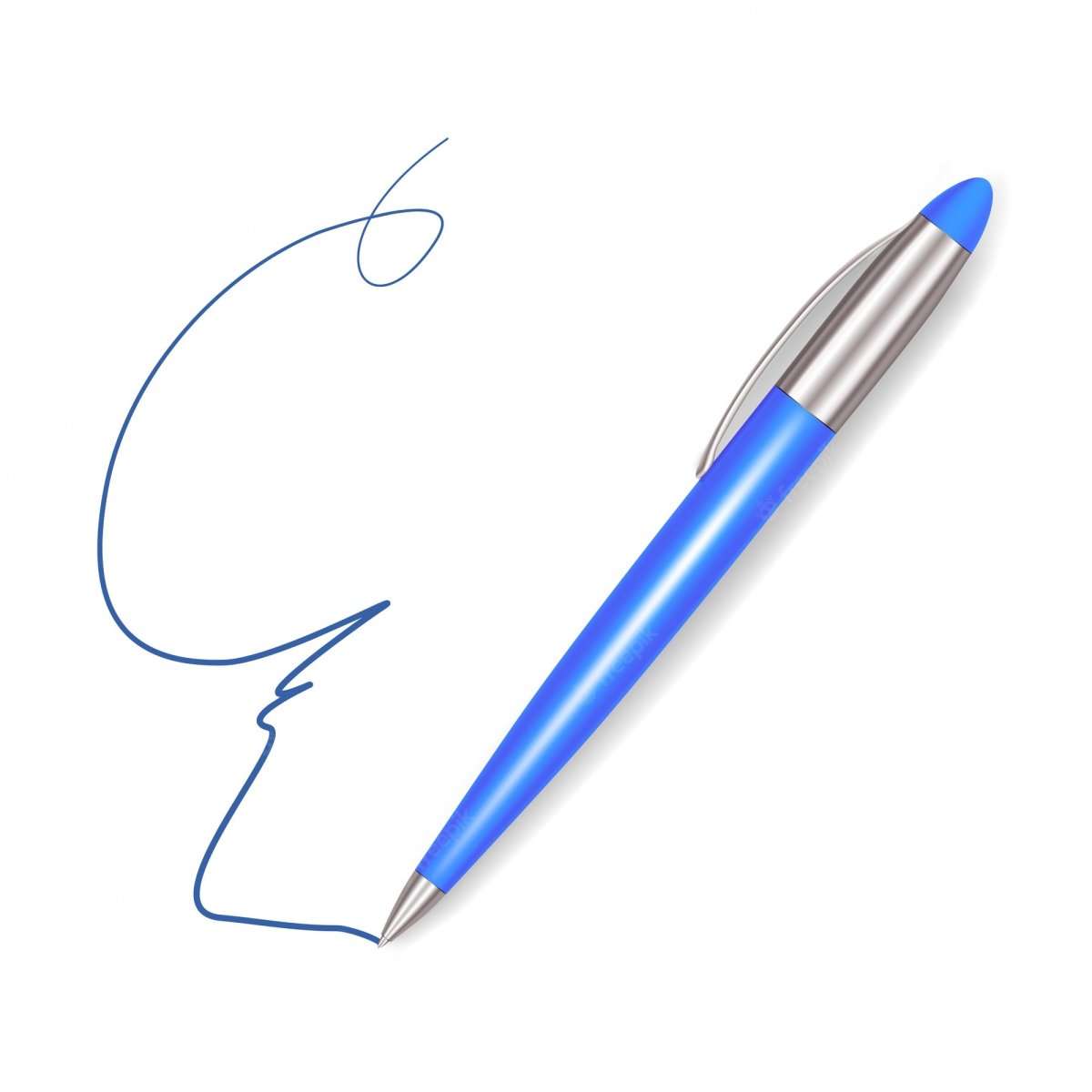 Синяя ручка без фона