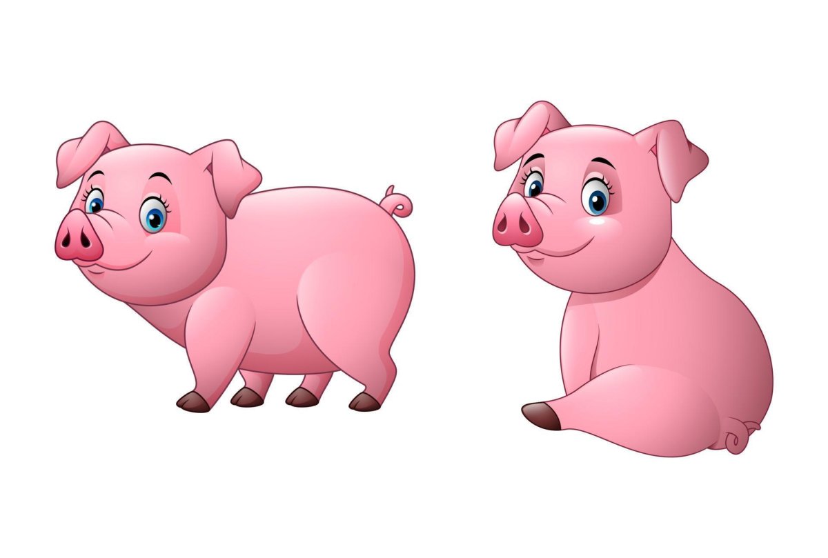 Поросёнок мульт на белом