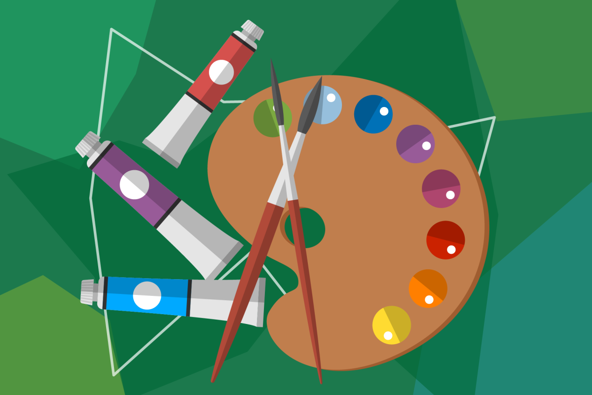 Геометрический орнамент красками