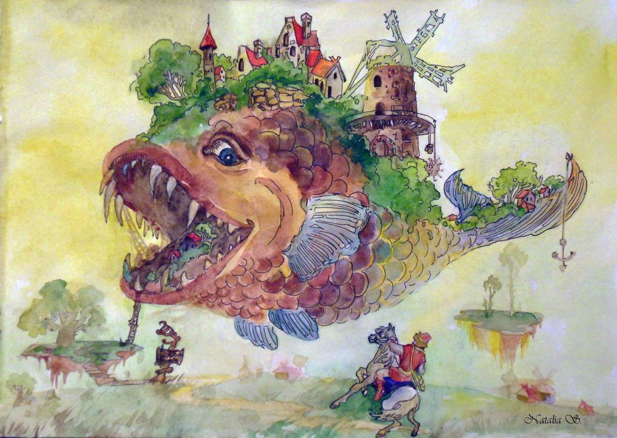 Чудо-юдо рыба-кит рисунок