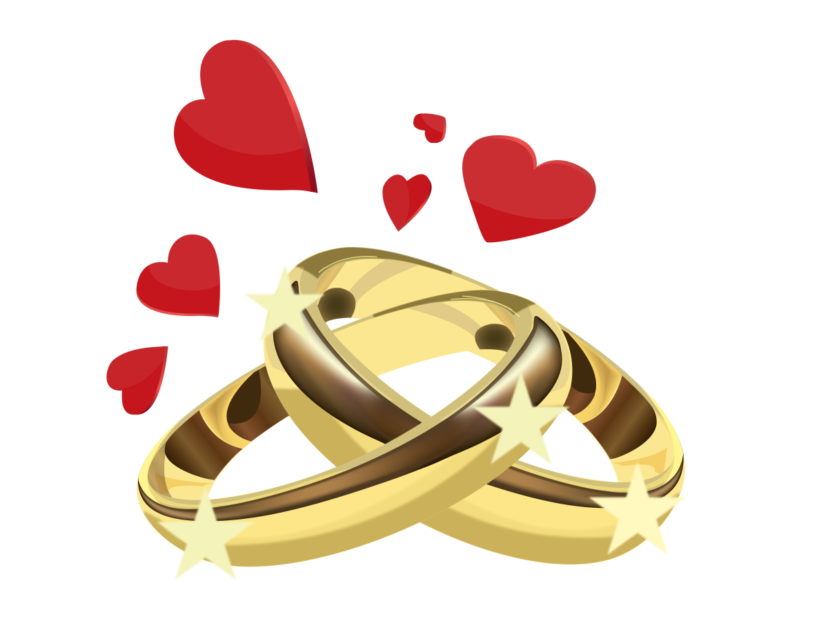 Сердечко "обручальные кольца"