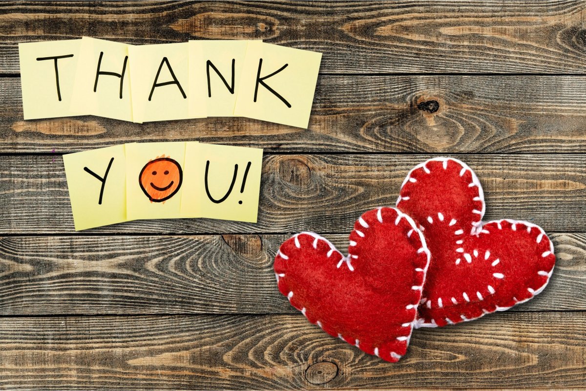 Стильная открытка с благодарностью