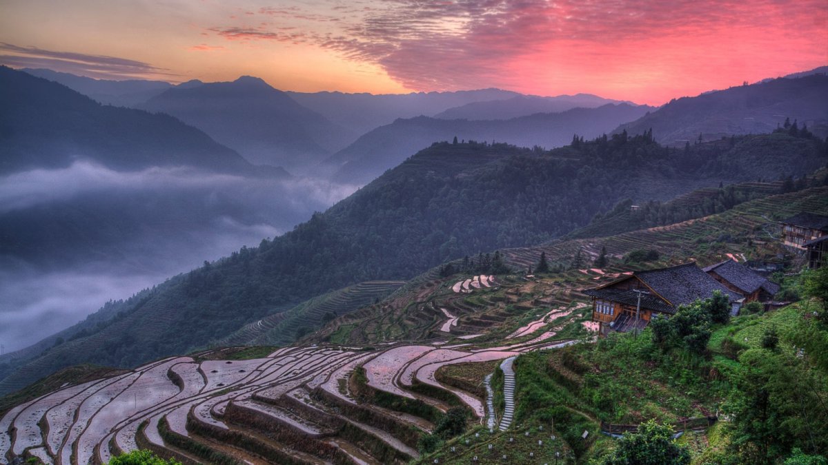 Китай рисовые террасы провинции Юньнань