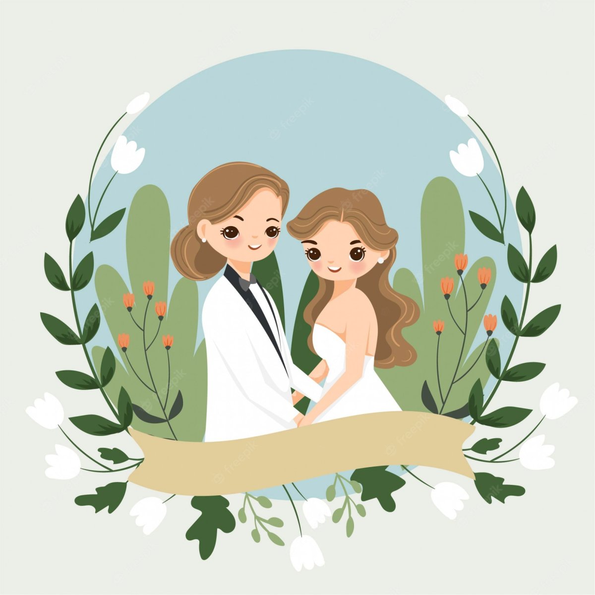 Нарисованные человечки жених и невеста