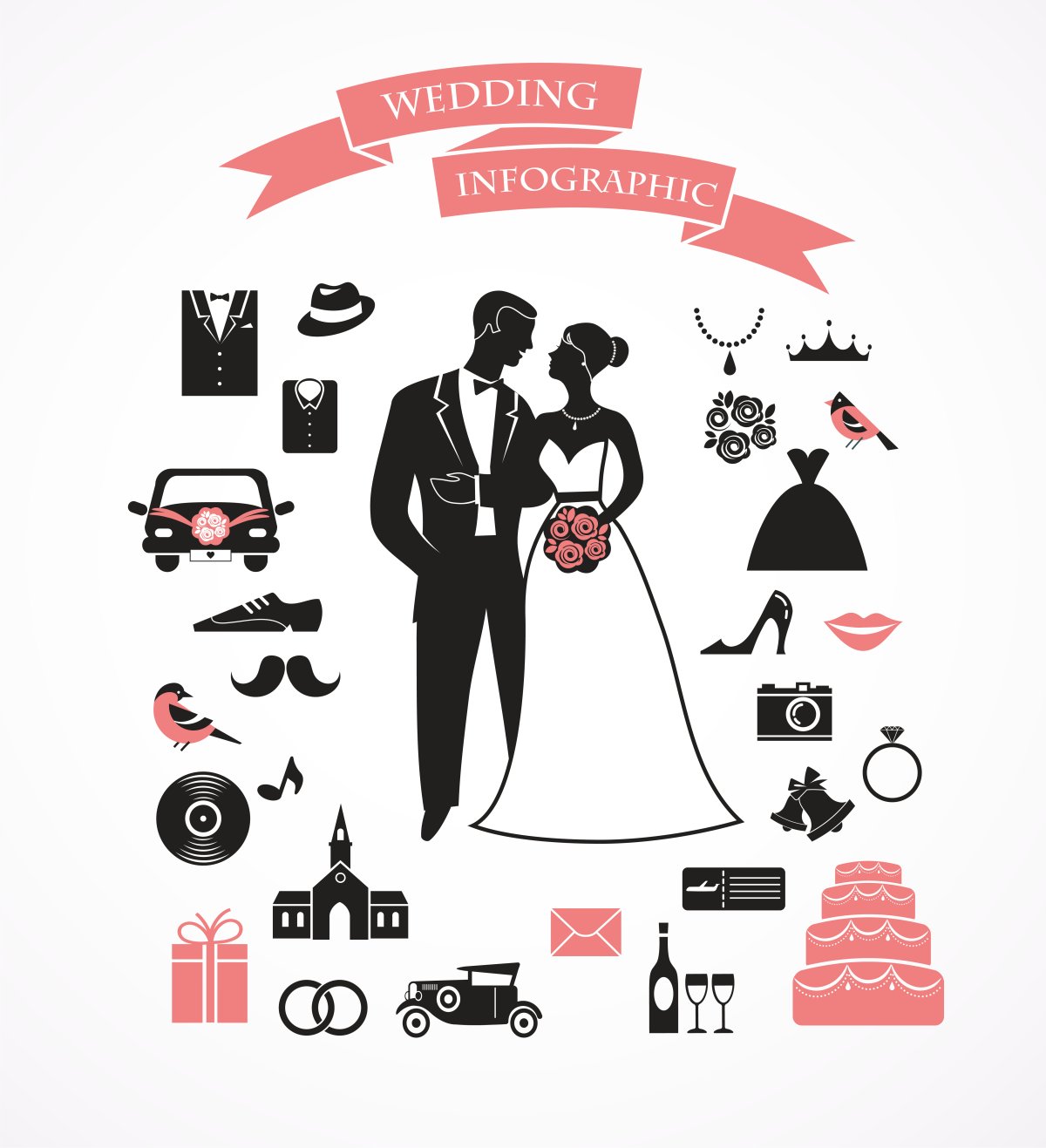 Иконки на тему свадьба