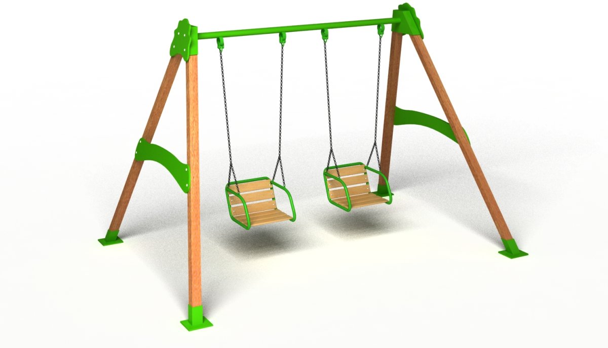 Качели на белом фоне