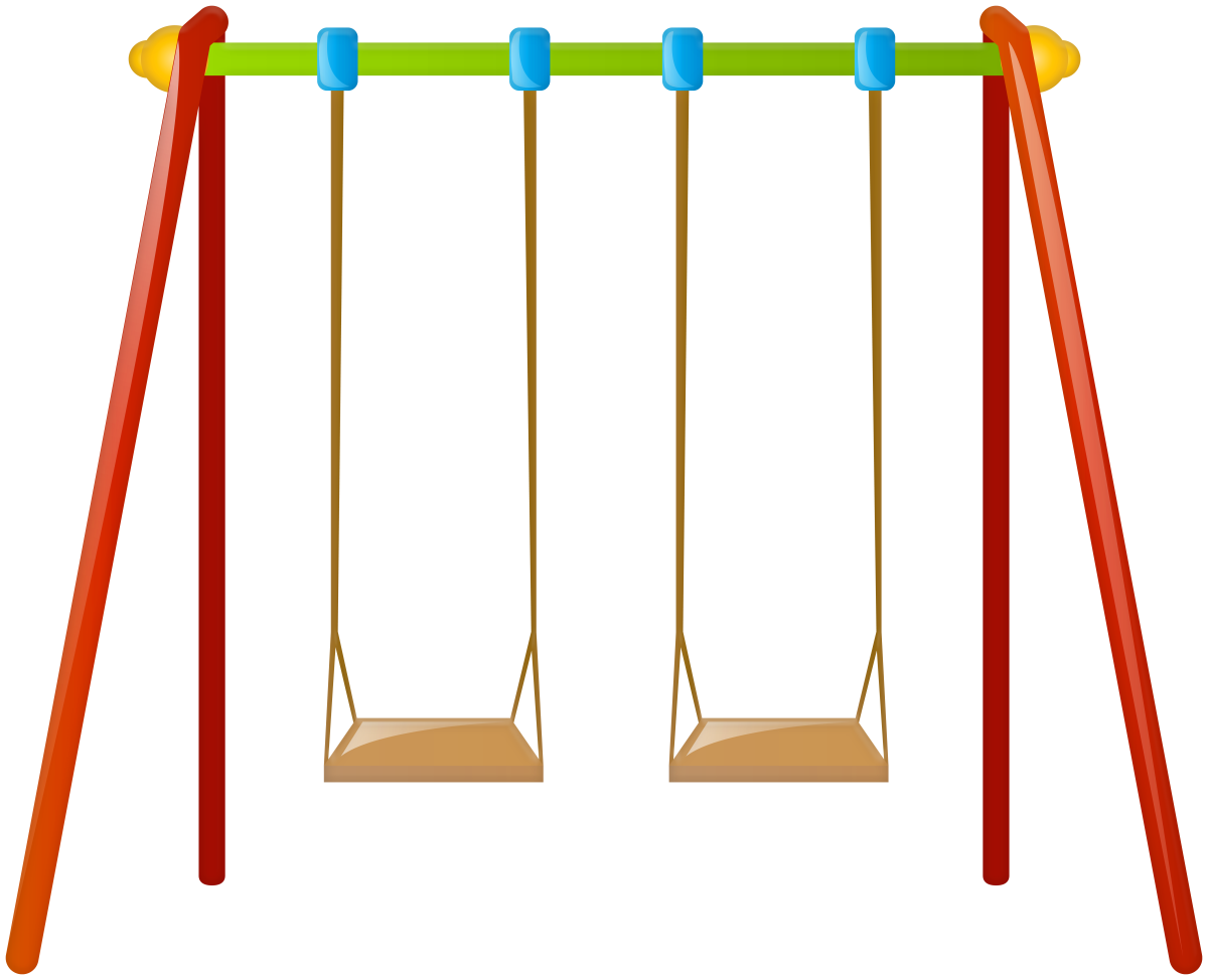 Качели на белом фоне