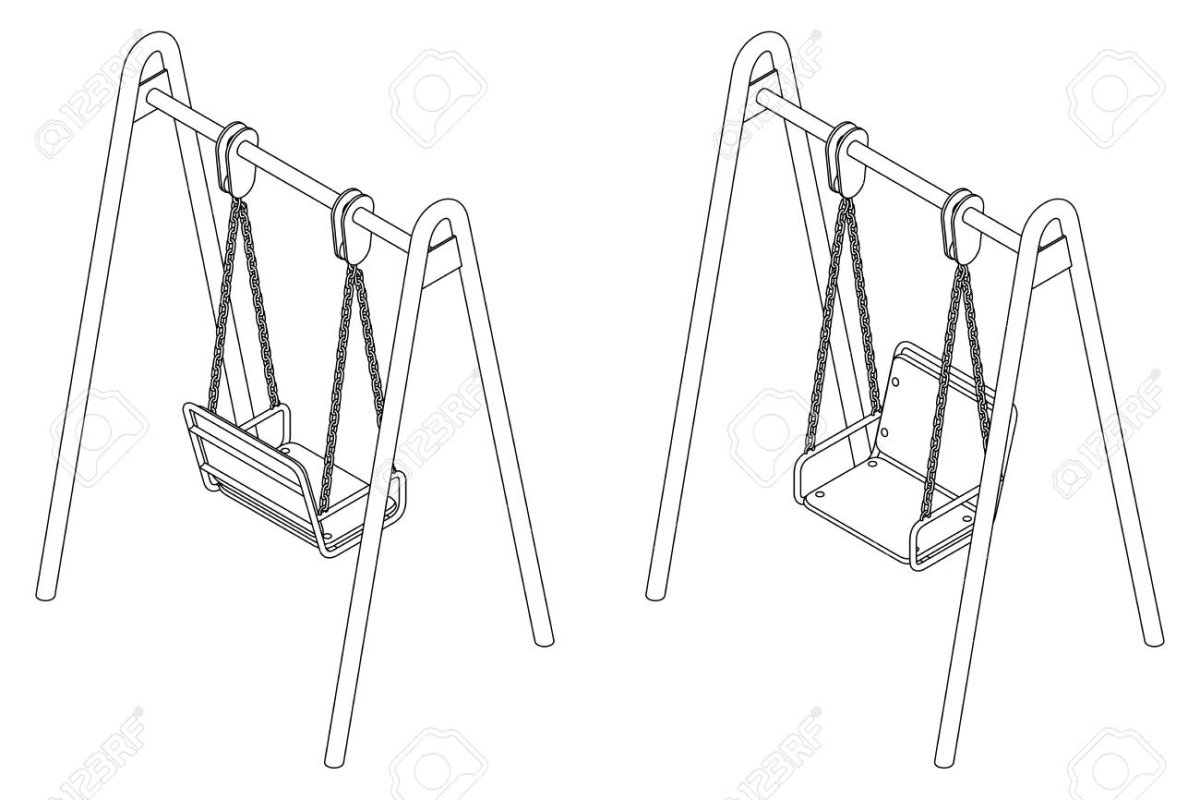 Чёрно белые детские качели