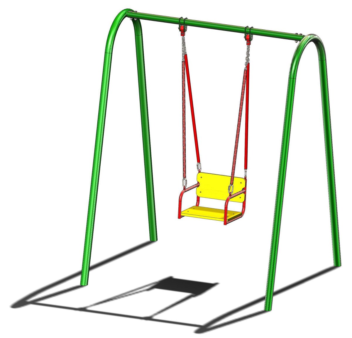 Качели одинарные на цепях со спинкой артикул ЛГК-40.6M