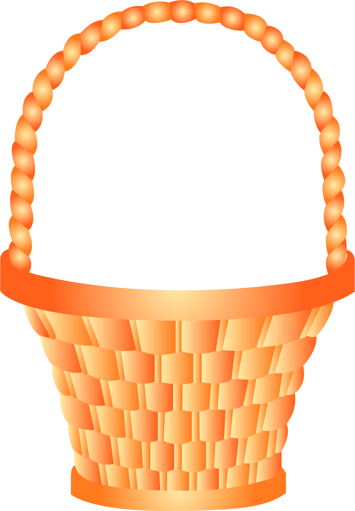 Корзинка плетеная на белом фоне