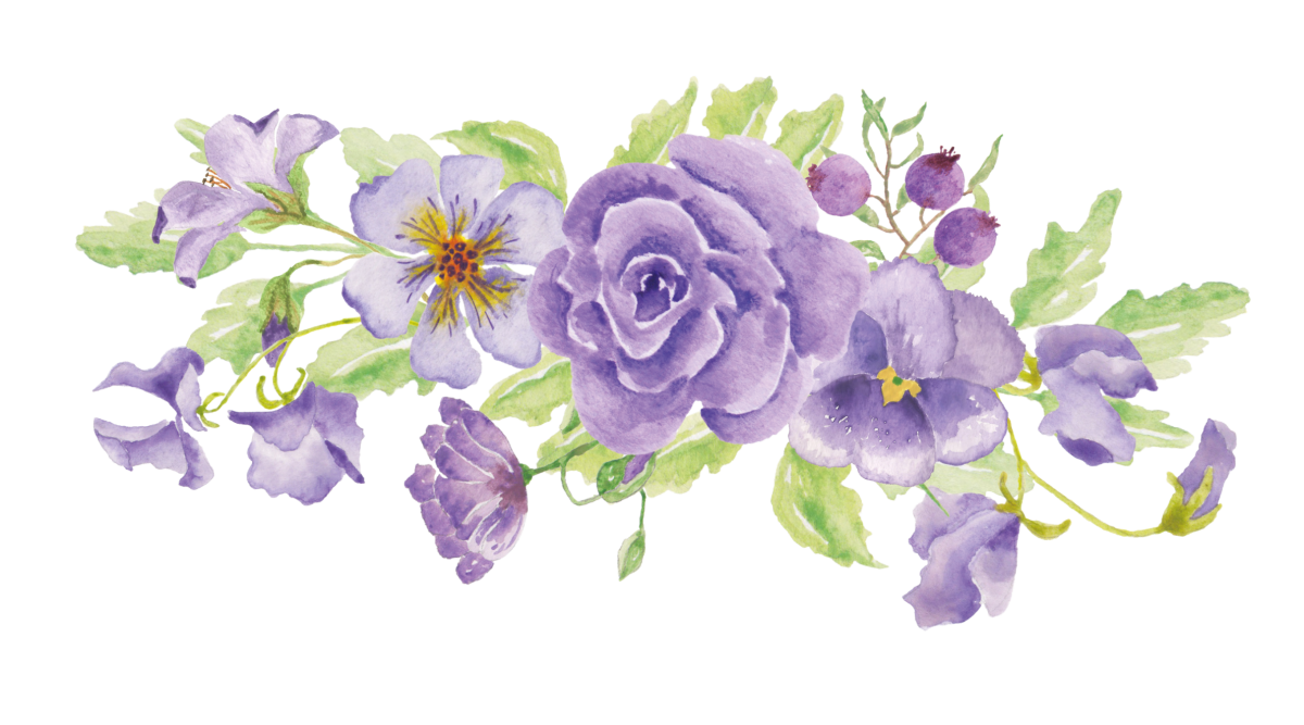 Сиреневые цветы на прозрачном фоне