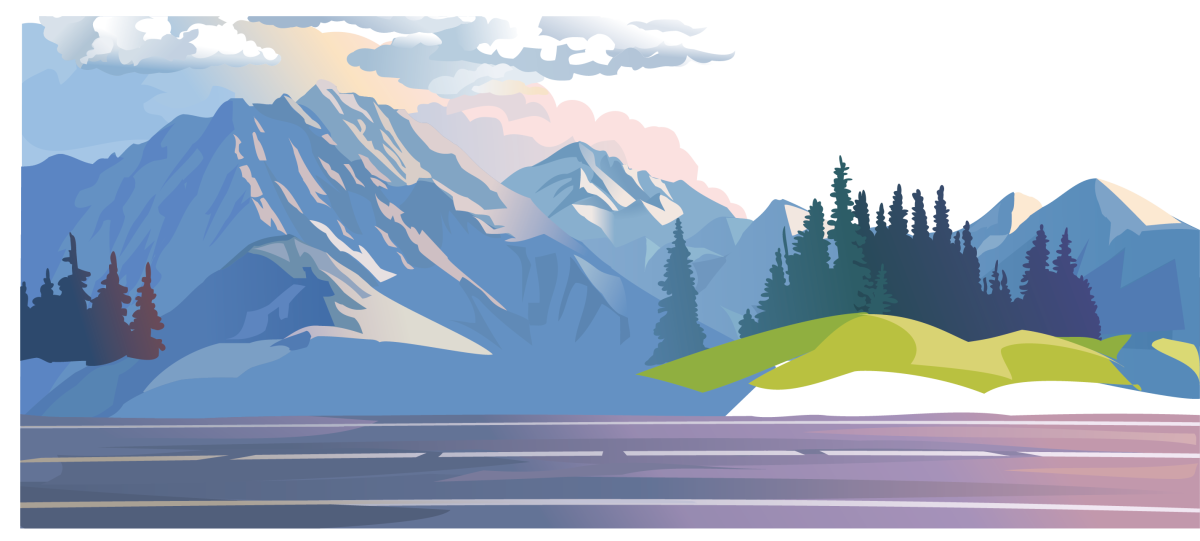 Горный пейзаж вектор