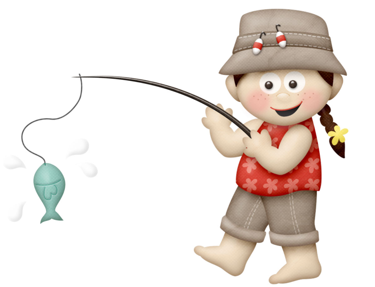 Мальчик с удочкой без фона