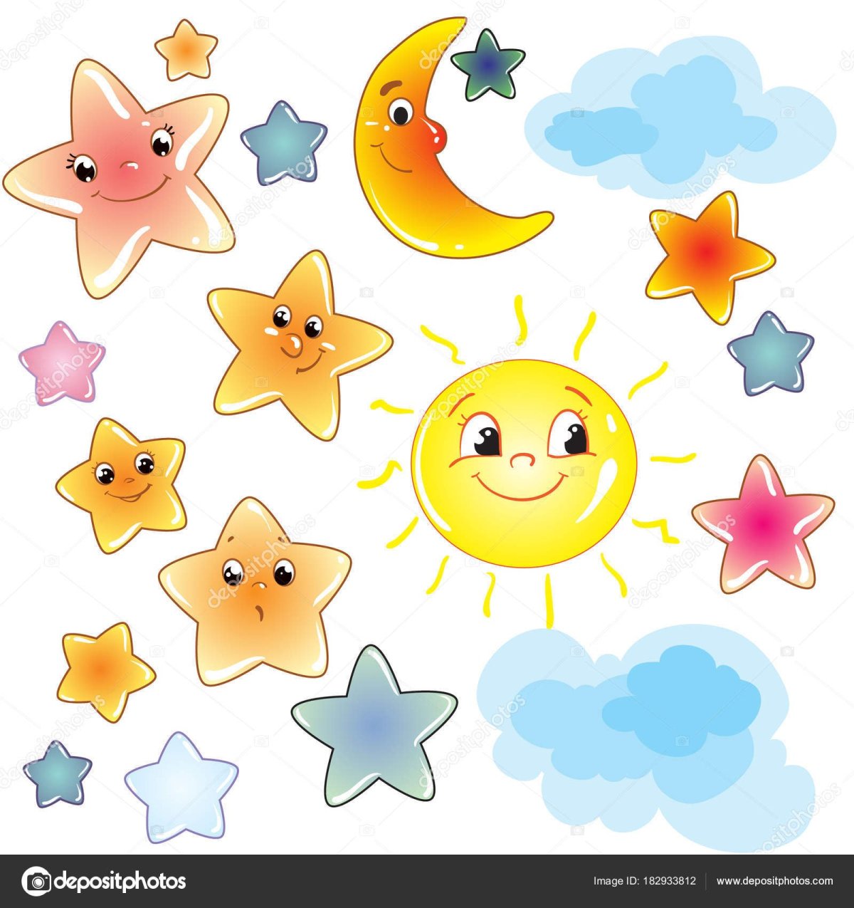 Облака и звездочки для детей