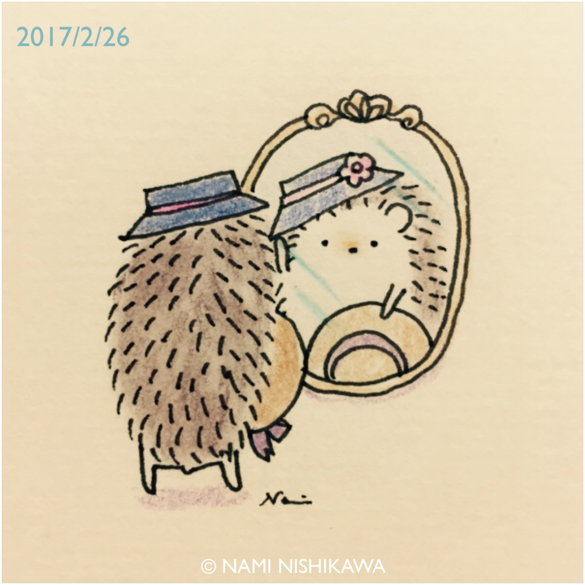 Ежик рисованный милый