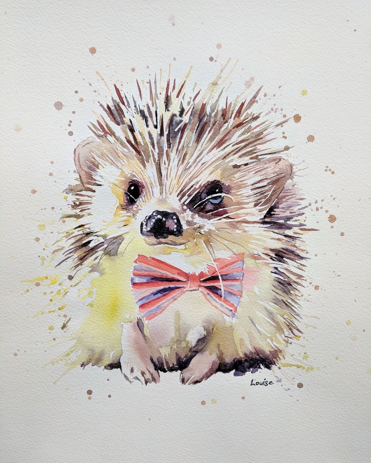 Ежик акварель