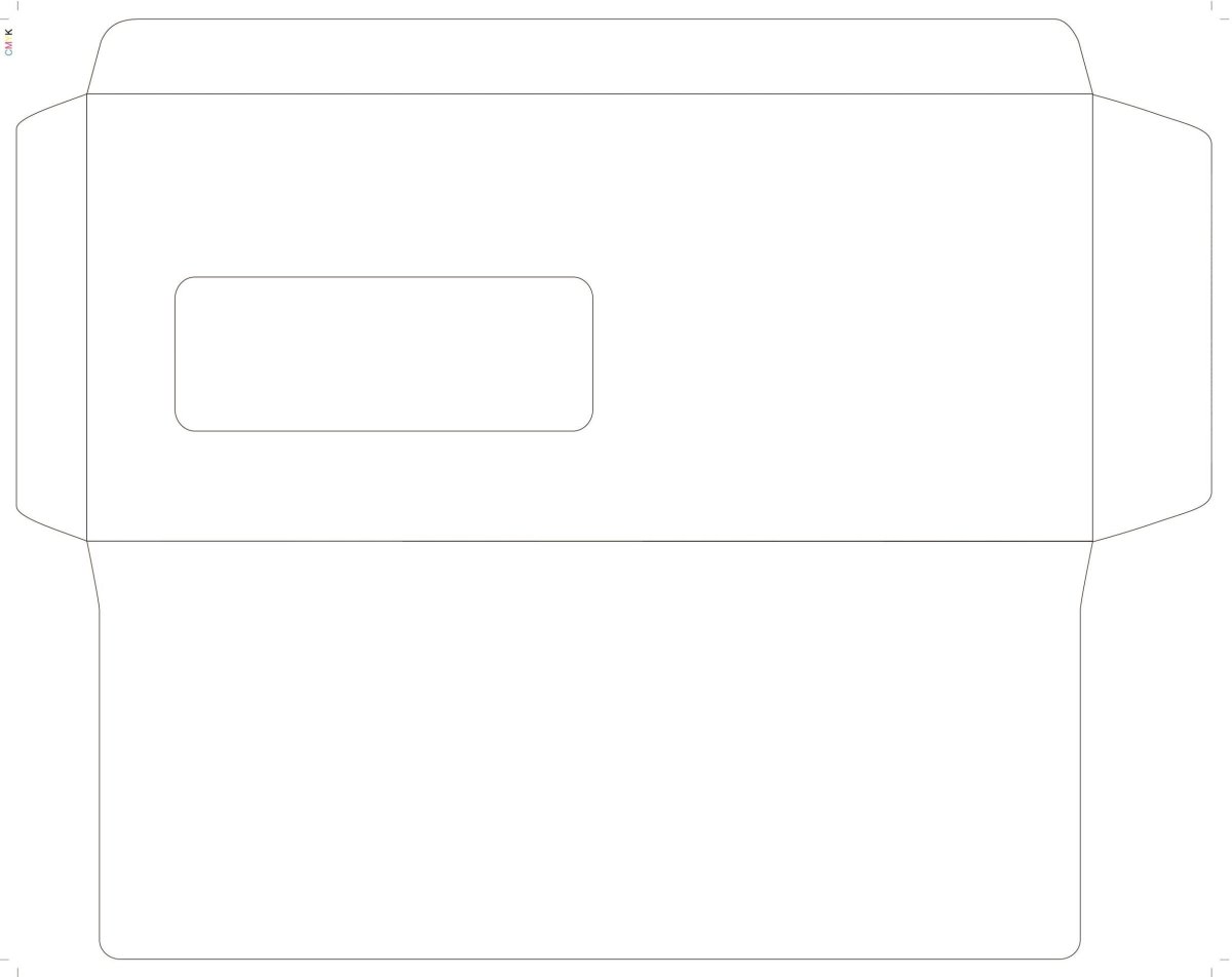 Макет конверта в развертке