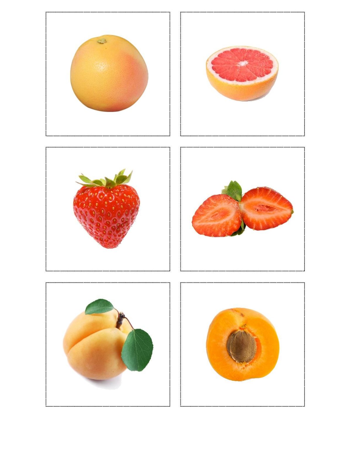 Карточки Найди половинку фрукты и овощи