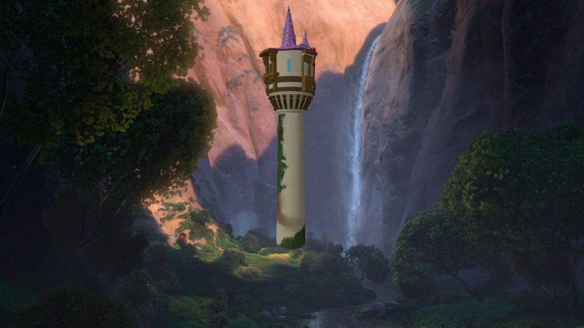 Рапунцель сидит в башне